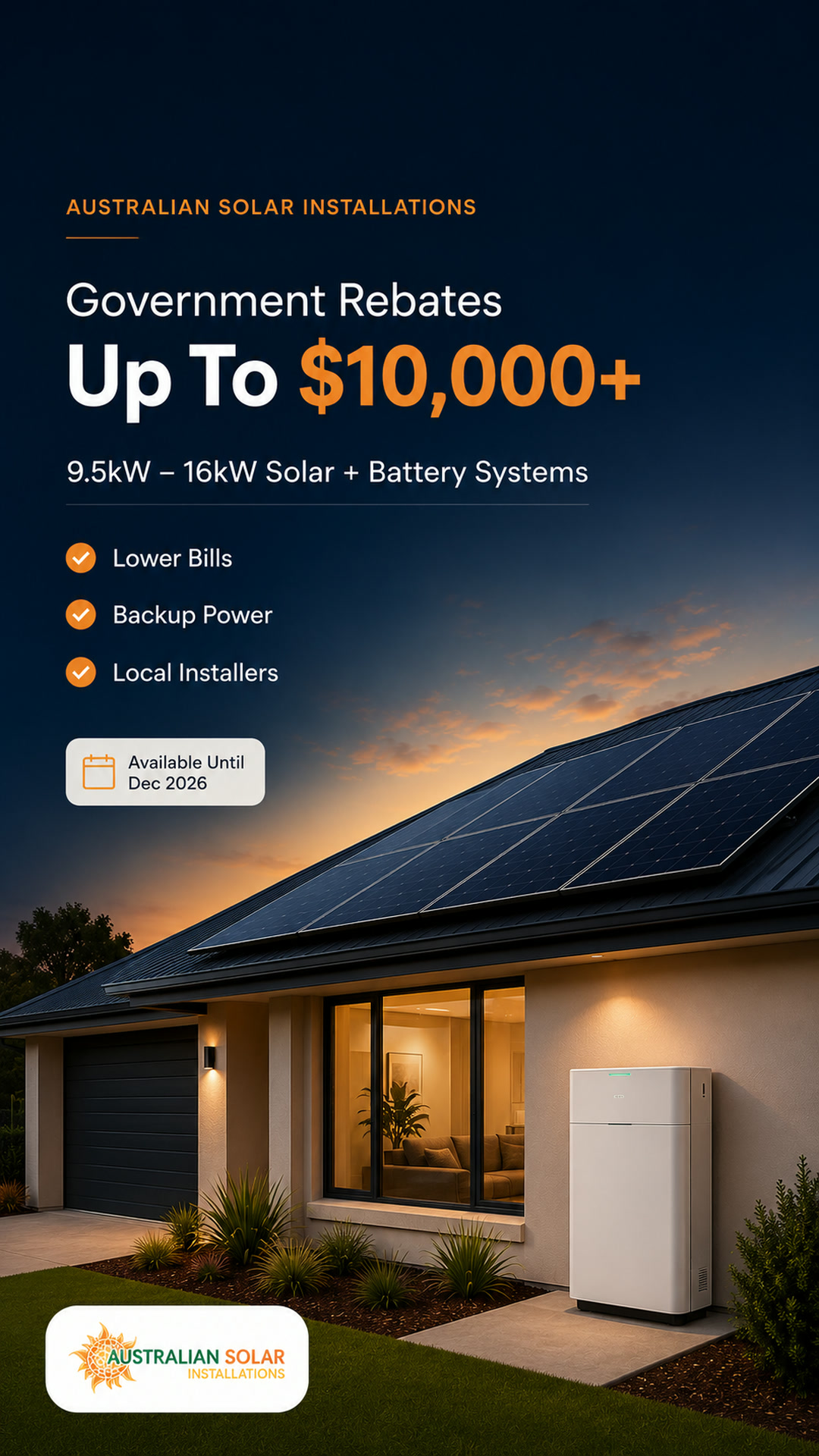 Australian Solar Installations paid social ad creative 1