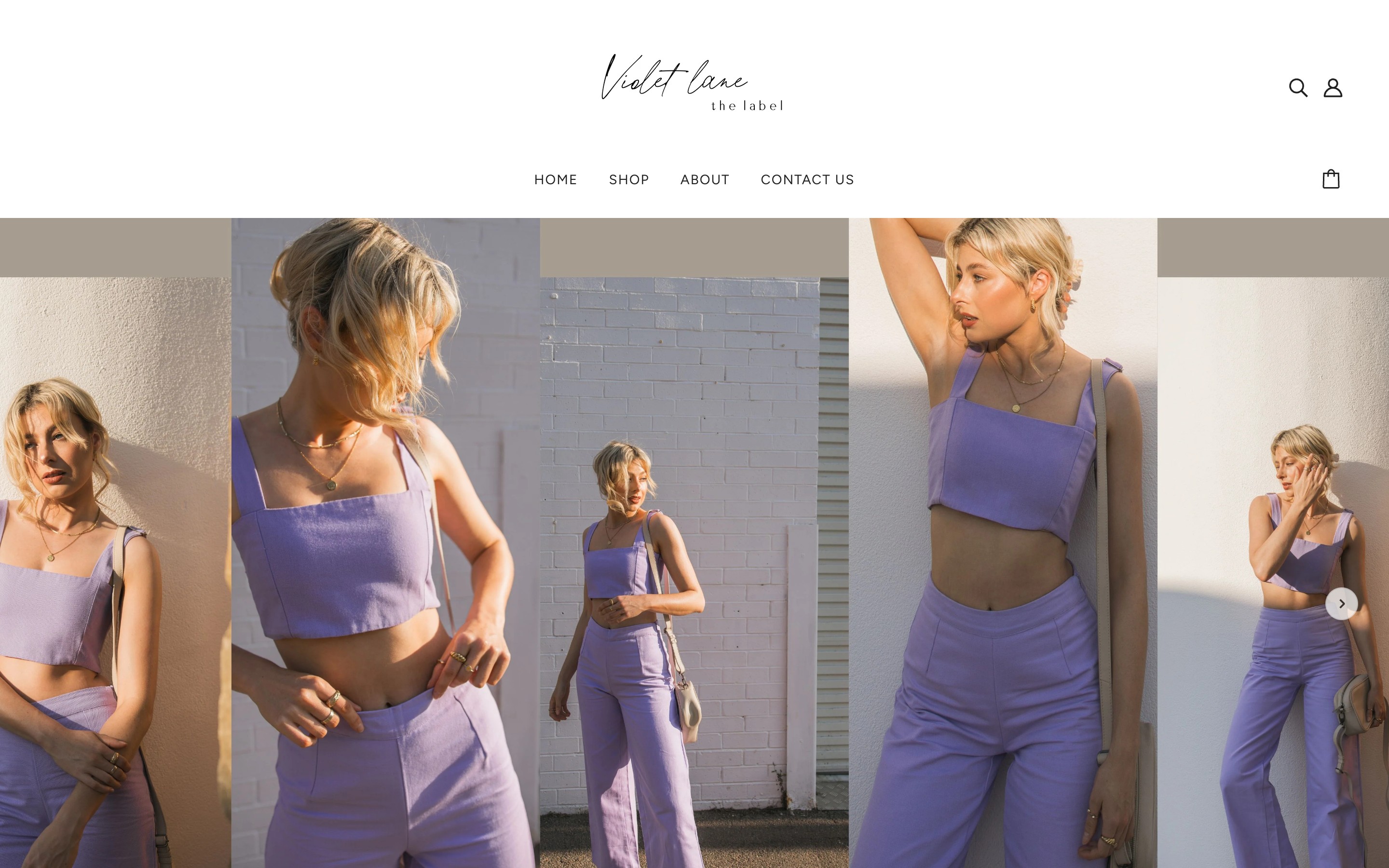 Violet Lane the Label desktop website design